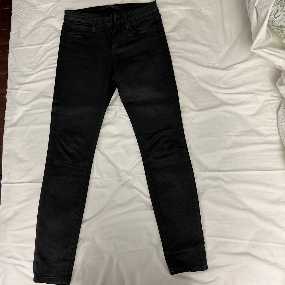 Joe’s MID RISE SKINNY ANKLE // COATED // BLACK